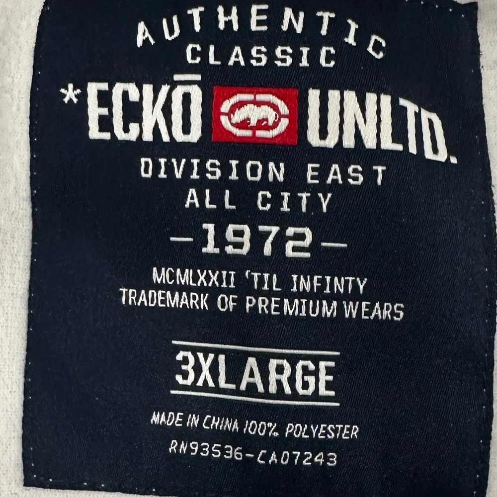 Y2K Men’s ECKO Zip Up Size 3XL